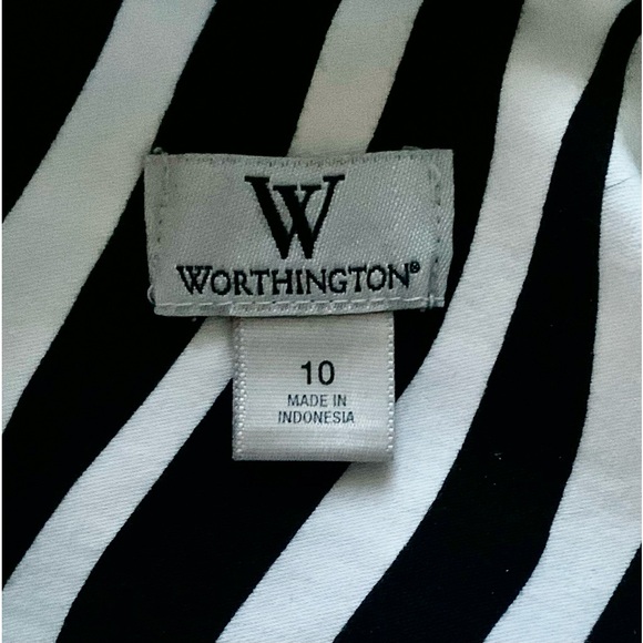 WORTHINGTON black & white lined zebra print skirt, size 10 from - Picture 4 of 4